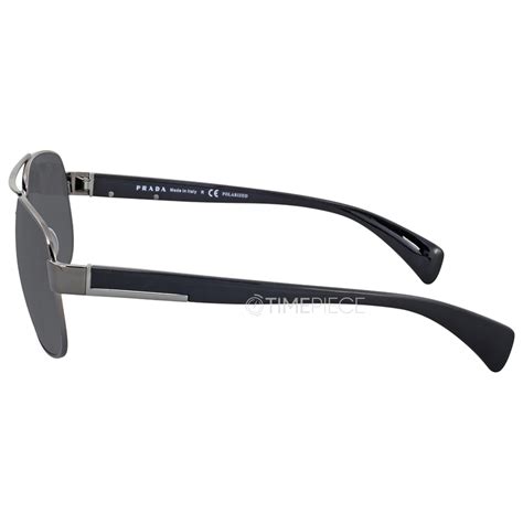 prada pr 52ps 5av5w1 gunmetal|Prada Rectangle Pilot Grey Gradient Polarized Men's Sunglasses .